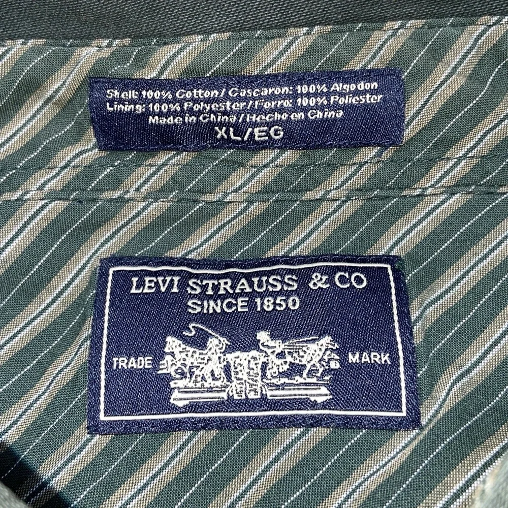 Levi Strauss & Co Utility Work Shirt XL Green Cotton Lined Workwear Shacket